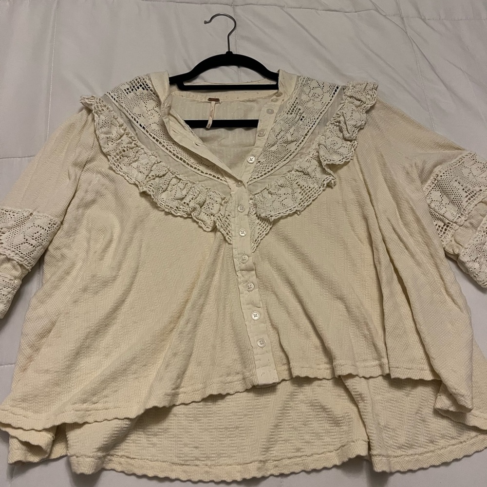 Free People Ivory Blouse Size Small